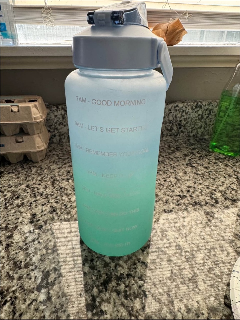 Source Unknown Mint-to-Teal Gradient Motivational Water Bottle